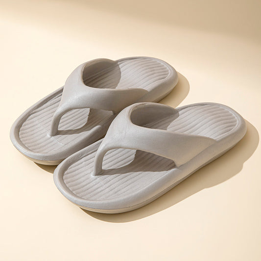 Essential Summer EVA Flip-Flops: Unisex Solid Color Striped Texture Slippers for Indoor and Outdoor Comfort - Goodoo