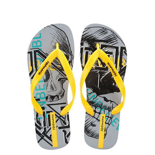 Summer Vibes: Cool Graffiti-Printed PVC Flip Flops for Men - Non-Slip Casual Beach Slippers - Goodoo
